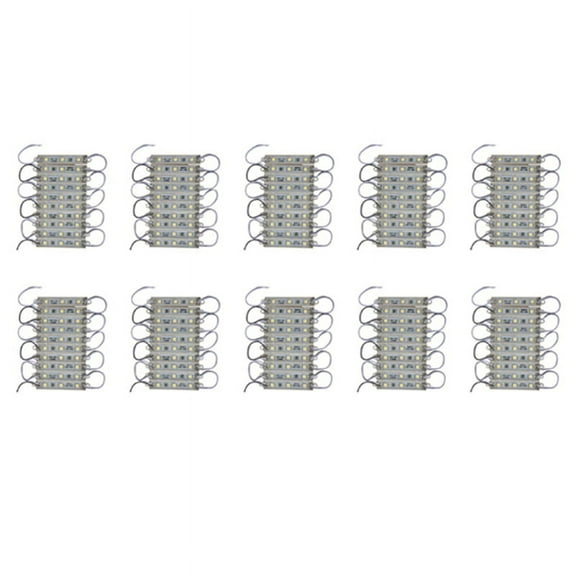 100Pcs 5050 SMD 3 LED Module LED Strip String Light Waterproof DC 12V Cool White,100pcs 5050 3LED Module Strip,Cool White