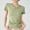Green, variant on Women's V-Neck T-Shirt, Short Sleeve Casual Top, Soft Polyester Solid Color Blouse for Everyday Wear