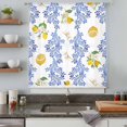 thumbnail image 5 of Summer Lemon Sheer Curtains 54 Inches Long, Navy Blue Spring Floral Botanical Light Filering Curtains, Breathable Simi Curtain Privacy Drapes for Kitchen Bathroom Nursery Small Window Treatment, 5 of 9