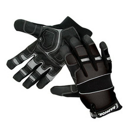 

Radnor X-Large Black Leather And Spandex Full Finger Mechanics Gloves With Hook And Loop Cuff (2 Pairs)