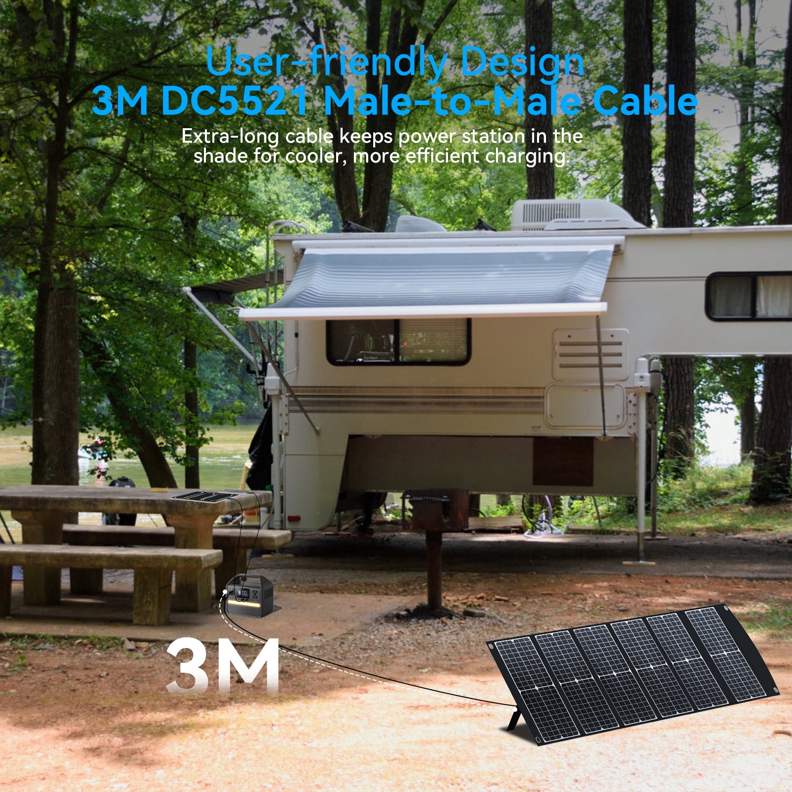 Ecosonique 100W Portable Foldable Solar Panels Charger Fast Charging with USB-C PD3.0 USB-A QC3.0 DC 20V Lightweight with Kickstand for Camping Power Station Solar Generators Cell Phones Power Banks
