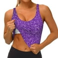 thumbnail image 3 of Yiaed Glitter Purple Print Ladies Waistcoat Women Sports Vest Vest Sports Women Sports Top Yoga Vest for women-Large, 3 of 8