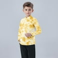 thumbnail image 5 of Boys Button Up Shirts Chest Pocket Fashion Tie-dye Long Sleeve Collared Dress Shirt for Kids Boy Girl Blouse, 2-3 Years Yellow, 5 of 7