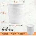 thumbnail image 4 of Autumn Alley White Bathroom Trash Can, Round Open-Top Bathroom Trash Can White Stylish and Durable Wastebasket for Home or Office Pretty Decorative Waste Basket Decor, Durable, White, 4 of 9