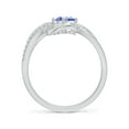 thumbnail image 2 of ANGARA Natural Tanzanite Twisted Ribbon Ring with Pave Diamond Accents in 925 Sterling Silver for Women (Size-6x4mm) | December Birthstone, Anniversary Jewelry Gift for Women | Natural Tanzanite Ring, 2 of 9