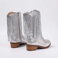 thumbnail image 4 of Puntoco Girls Glitter Fringe Cowboy Mid-Calf Boots Round Toe Side Zipper Low Block Heel Western Sparkly Tassel Boots for Party, 4 of 9