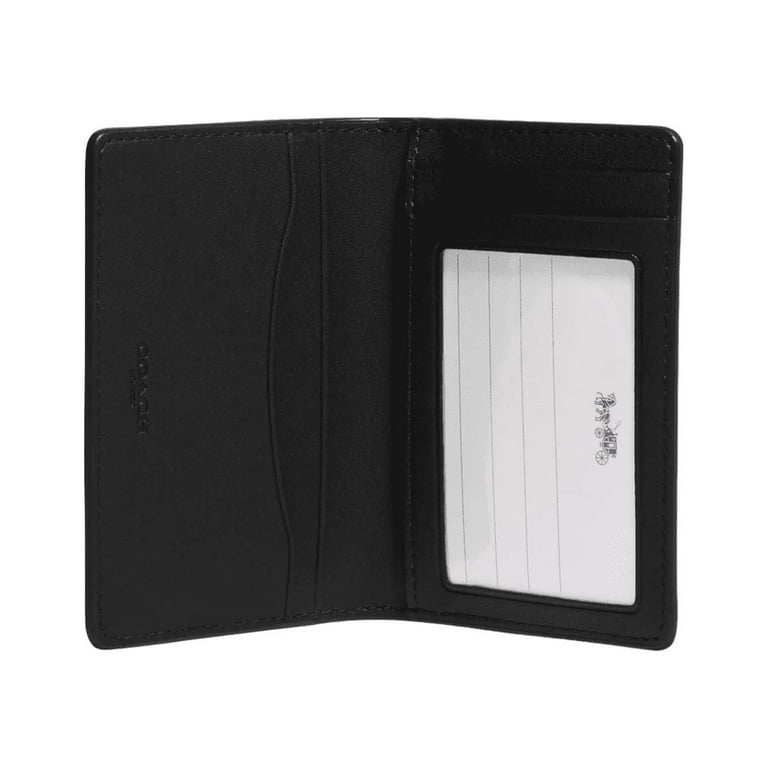 COACH Men ID Card Wallet In Signature Canvas QB/Charcoal COACH Men ID Card Wallet In Signature Canvas QB/Charcoal