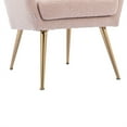 thumbnail image 6 of Fish Tail Accent Chair, Leisure Single Chair with High Back and Armrest, Upholstered Sofa Chair with Gold Metal Legs, Modern Reading Chair Vanity Chair for Living Room, Bedroom, Apartment, Pink, 6 of 7