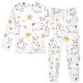 thumbnail image 2 of Lovely Rabbits and Stars Cotton Pajamas 2 Piece Set Sleepwear Soft and Comfortable Homewear Nightwear, 2 of 7