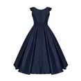 thumbnail image 2 of iEFiEL Flower Girls Bridesmaid Flower Dress Fly Sleeves V Back Satin Birthday Party Dress, 2 of 7