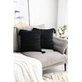 thumbnail image 2 of ZECATL Black Throw Pillow Covers: 2 Pack 16x16 Inch Boho Striped Cotton Linen Rectangular Decorative Pillow Cases with Tassels for Farmhouse Couch Sofa Chair, 2 of 7