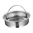 thumbnail image 2 of Colador de fregadero de cocina Filtro de alimentos de fácil limpieza Cesta de malla de acero inoxidable para fregadero Acero 304 altura 2cm, 2 of 9