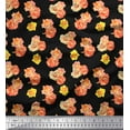 thumbnail image 1 of Soimoi Black Cotton Voile Fabric Grandiflora Roses Floral Print Sewing Fabric Yard 56 Inch Wide, 1 of 3