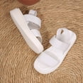 thumbnail image 4 of Pennysue Women's Platform Wedges Sandals White Elastic Ankle Strap Sandals 11M, 4 of 7