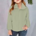 thumbnail image 2 of Ruyang Girls Sherpa Fleece Jacket Kids Mock Neck Zip Up Fuzzy Coat Fall Winter Warm Soft Cozy Long Sleeve Furry Outwear, 2 of 7
