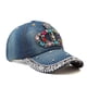 thumbnail image 2 of Gorra de béisbol de mezclilla con diseño de corona de diamantes de imitación para adultos, 2 of 4