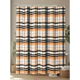 thumbnail image 4 of Abstract Stripes Shower Curtain, Orange Black Grey Plaid Waterproof Shower Curtain Set with 12 Hooks Lightweight Washable Fabric Shower Curtains for Bathroom 72x78 Inches, 4 of 6