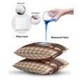 thumbnail image 6 of Waterproof Outdoor Throw Pillows with Inserts 12"x20" Set of 2,Vintage Coffee Time Decorative Pillowcases for Couch Bedroom,Farmhouse Desserts Brwon White Plaid Pillow Covers for Sofa Living Room, 6 of 8