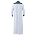 thumbnail image 4 of SIYUDAN Kaftan for Men Casual Long Sleeve Mens Robes Robe with Half Zipper Men Muslim Clothing Navy Abaya, 4 of 7