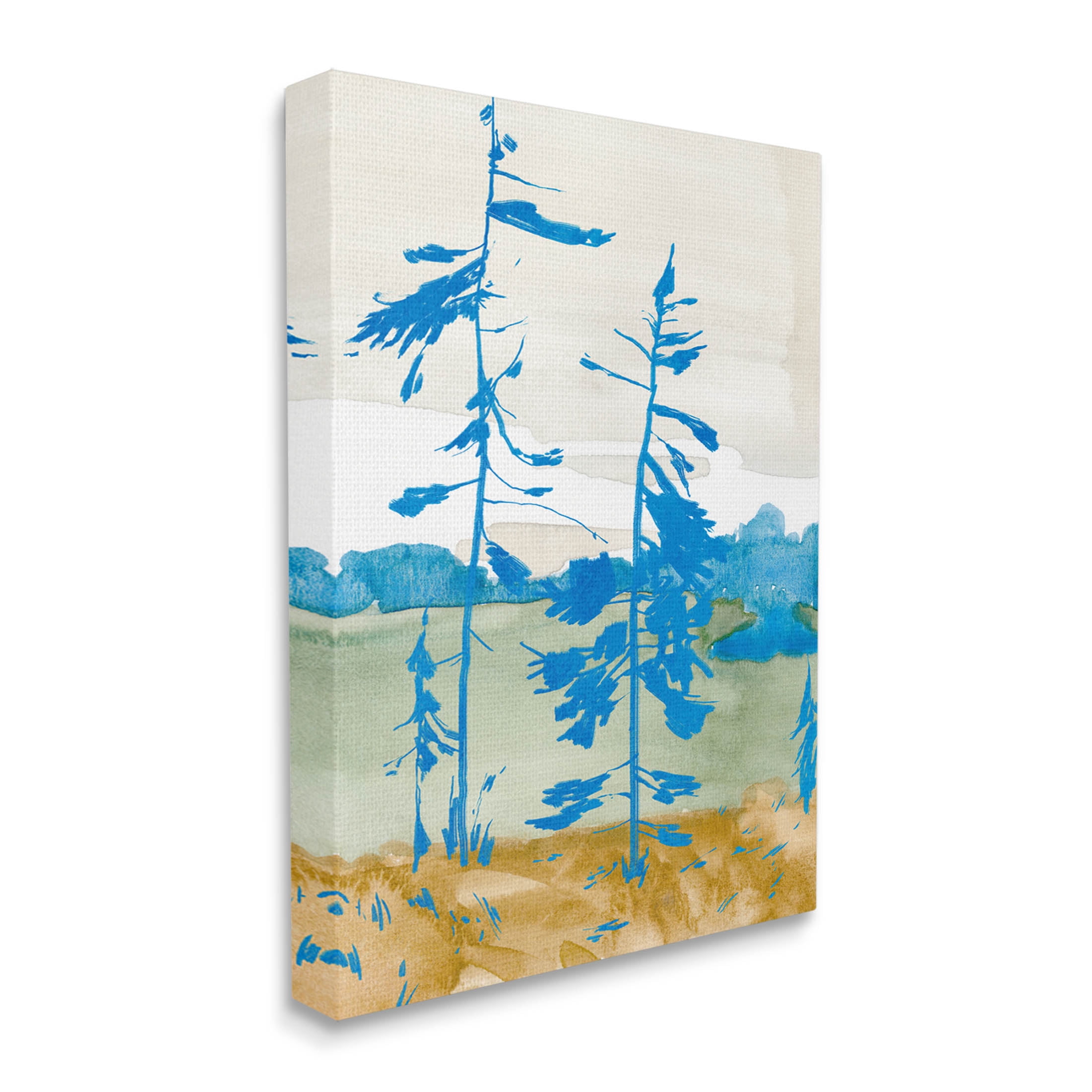 Stupell Industries Modern Blue Trees Landscape Painting Gallery Wrapped Canvas Print Wall Art, Design by Jacob Green