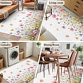 thumbnail image 5 of Area Rug for Living Room, Wild Flowers Non-Slip Indoor Large Carpet for Bedroom/Dining Room, Spring Butterfly Watercolor Country Floral Washable Low-Profile Floor Mat Runner Rugs - 2.7 x 5 Ft, 5 of 7
