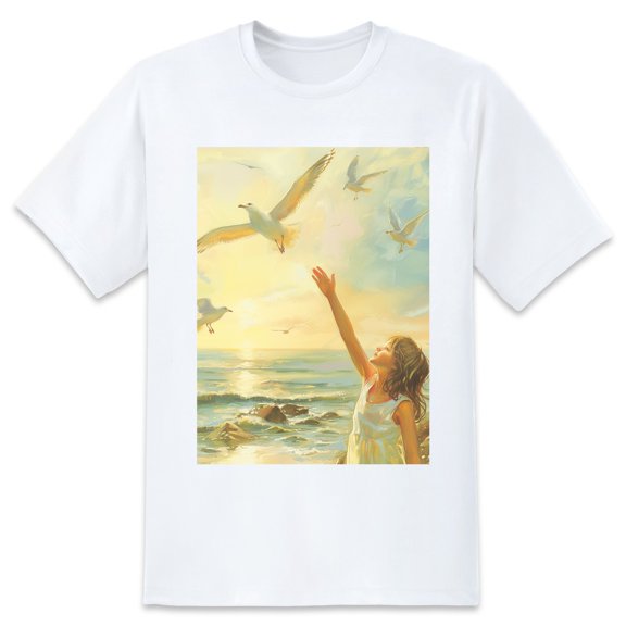 Basic Oversize Tees For WomenGirl Loose Boyfriend Shirts Casual Blouse round neck