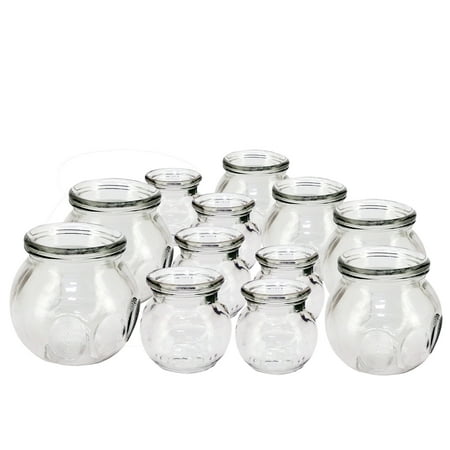 Royal Massage 12pc Fire Glass Cupping Jar Set