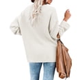 thumbnail image 4 of Batwing Long Sleeve Loose Knit Sweater Buttons Pullovers, 4 of 5