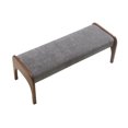 thumbnail image 4 of HOQBN Upholstered Long Bench, Modern Dining Bench with Soft Chenille Fabric &Rubber Wood Legs for Kitchen Table, Bedroom, Entryway Grey, 4 of 6
