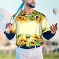 thumbnail image 6 of Daiia Sunflowers On A Yellow Background Mens Baseball Jersey Button Down Shirts Short Sleeve Sports Uniforms-Medium, 6 of 9