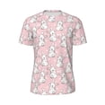 thumbnail image 5 of Wukai Cute Rabbit Print Men's Short-Sleeved Mesh T-Shirt,Quick-Dry Short Sleeve Workout T-Shirt-Large, 5 of 8