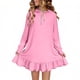 thumbnail image 1 of Vestidos de Manga Larga de las Niñas Tamaño 7-8 Lindo Color Sólido Suelto Vestido con Capucha, Vestido de Manga Larga de la Niña para el Uso Diario Informal, 1 of 9