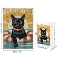 thumbnail image 2 of The Beach Is Calling I Must Go Black Cat 500 Piece Jigsaw Puzzle for Adults Challenging Puzzle Perfect for Game Nights Black Cat Lovers Gifts Beach Themed Decor, 2 of 6