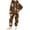 Brown, variant on ITSAME Girls Fleece 2-Piece Outfit Zip Up Jacket and Jogger Pants Cute Print Fall Winter Warm Casual Set White Size 12