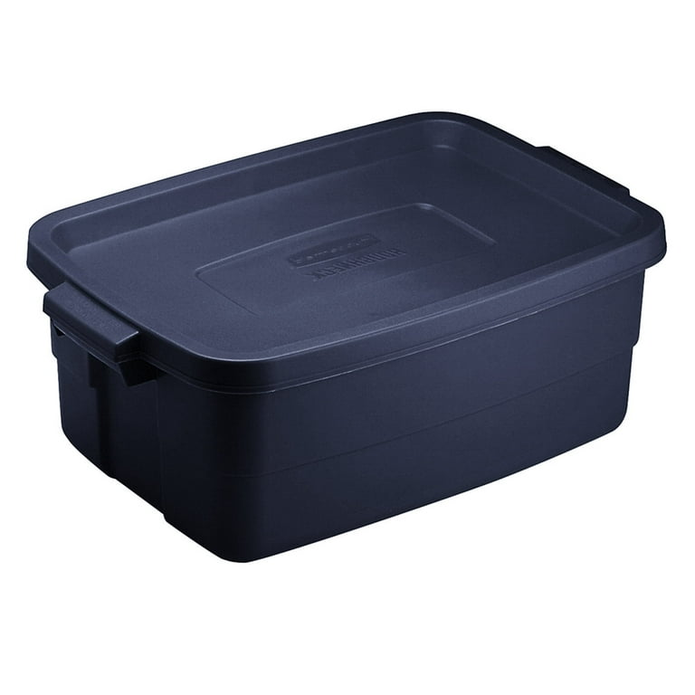  Rubbermaid Roughneck️ 3 Gallon Storage Totes, Pack of 6,  Durable Stackable Storage Containers with Lids, Nestable Plastic Storage  Bins for Accessories, Office Supplies, Tool Storage, Heritage Blue : Tools  & Home Improvement