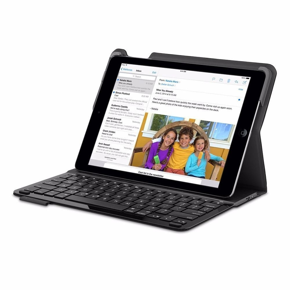 Logitech Type Plus Case with Integrated Keyboard for Apple iPad 5, Black  (Open Box)