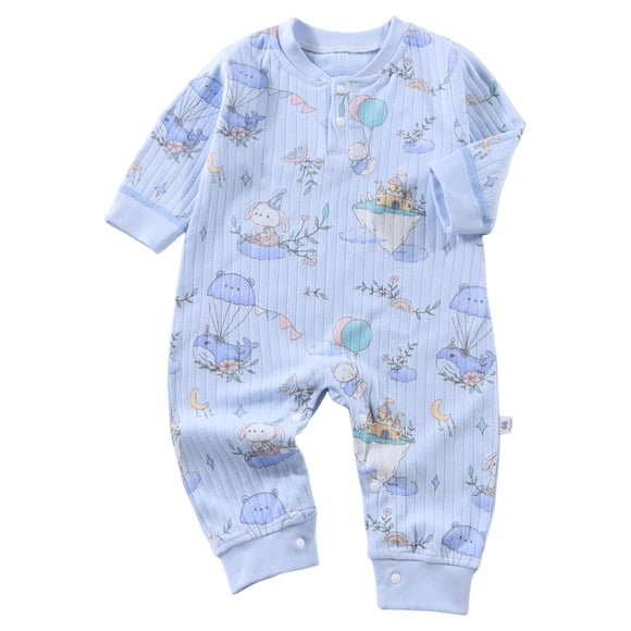gdxvjhbj Fall Baby Boy Clothes Newborn Newborn Infant Baby Boy Outfit Embroidery Long Sleeve Knit Romper Jumpsuit 0 3 6 9 12 18 24 Months (Sky Blue,6-9 Months)