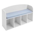 thumbnail image 5 of White Kids Bookshelf with Reading Nook, Bookshelf with Soft Cushion, Storage Bench with Book Rack 4 Storage Compartments, 5 of 14