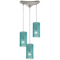 

Pendants 3 Light With Satin Nickel Finish Metal And Glass 10 inch 180 Watts - World of Lamp