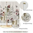 thumbnail image 4 of Red Botanical Kitchen Curtains Vintage Flower Floral Retro Leaves Spring Small Short Cafe Window Curtains Country Butterfly Bathroom Drapes Treatment Tier Curtains 2 Panels (27.5x39 Inch), 4 of 6