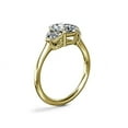 thumbnail image 3 of 1.00 T.C.W Brilliant Radiant Cut Natural Diamond Latest Design Three Stone with Accents Engagement Ring for Women Solid 18K Yellow Gold Size 3, 3 of 8