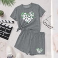 thumbnail image 5 of CYRBOKO Outfit Sets for Girls, Stretchy 2-piece Elastic Waist Short Sleeve Graphic T-shirts with Shorts Gray Size 4-5 T, 5 of 6