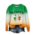 thumbnail image 1 of Penkiiy Chandail de la Saint-Patrick pour Femmes Trèfle Porte-Bonheur Manches Longues Imprimé Trèfle d'Irlande Multicolore, 1 of 5