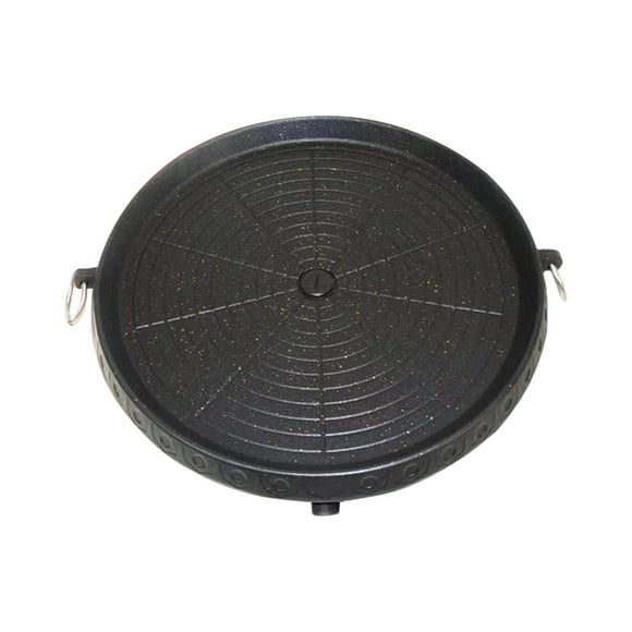 Tnarru BBQ Griddle BBQ Grill Pan Easy to Clean Nonstick Portable Grilling Pan Barbecue Plate for Camping Stovetop Grill BBQ Campfire Round