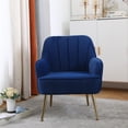 thumbnail image 2 of Syngar Velvet Accent Chair, Modern Vanity Chair, Upholstered Leisure Chair, Home Arm Chair, Office Task Chair, Navy, 2 of 10