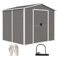 thumbnail image 1 of Outsunny Remise de Rangement Extérieure 8 Pieds X 7 Pieds Remise de Jardin avec Serrure, Gris Pâle, 1 of 10