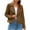 Brown, variant on qucoqpe Women's Suede Motorcycle Jacket, Long Sleeve Casual Biker Zip Up Jacket for Fall Winter