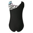 thumbnail image 2 of Ocealan Girls Ballet Dance Leotard Sport Jumpsuit Sleeveless Sparkly Fake Diamonds Bodysuit for Yoga Pink Leopard 12, 2 of 5