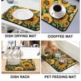 thumbnail image 4 of Washable Rubber Sunflower Cute Floral Dish Drying Mats for Kitchen Counter Home Large Coffee Bar Pad Accessories and Decor for Utensils Stemware 18''x24'', 4 of 7