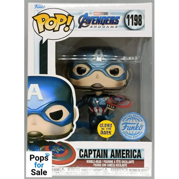 1198 Captain America (w/ Mjolnir and Broken Shield) Metallic Marvel Avengers Endgame Funko POP